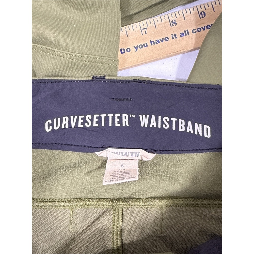 Duluth Trading Hardchore Tech Skinny Pants Womens 6 Green Stretch Garden Hike - Picture 8 of 13